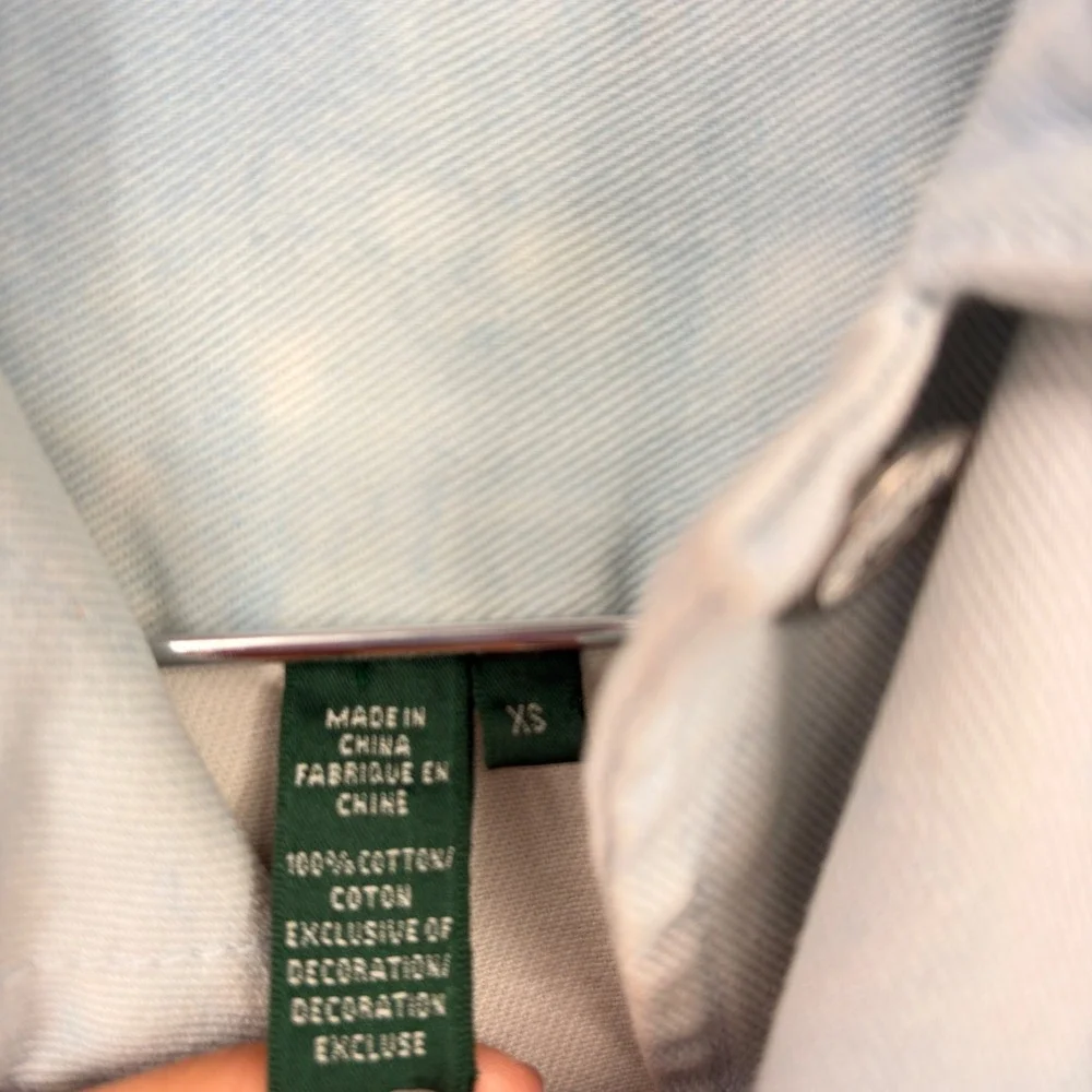 Lauren‎ Ralph Lauren Jacket Womens XS Blue Santorini Fash Tie Dye Denim Trucker - Picture 5 of 11